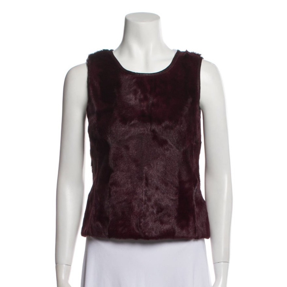 Theory Faux Fur/Pony Hair Top